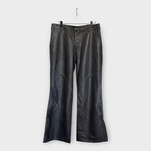 Vintage Y2K GAP Leather Low Rise Trouser Pants Brown Women's size 14 Grunge